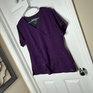 Grey's Anatomy by Barco Eggplant Scrub Top Women's Medium